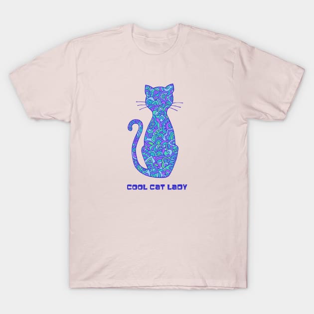 Cool Cat Lady T-Shirt by TimeTravellers